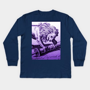 Lion & Scroll Antique engraving Kids Long Sleeve T-Shirt